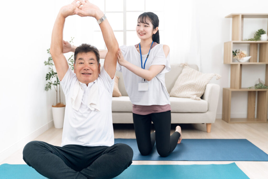 介護予防を目的とした運動支援を行う訪問看護スタッフ